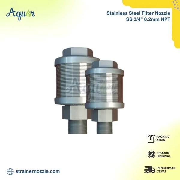 Stainless Steel Filter Nozzle - SS 3/4" 0.2mm NPT