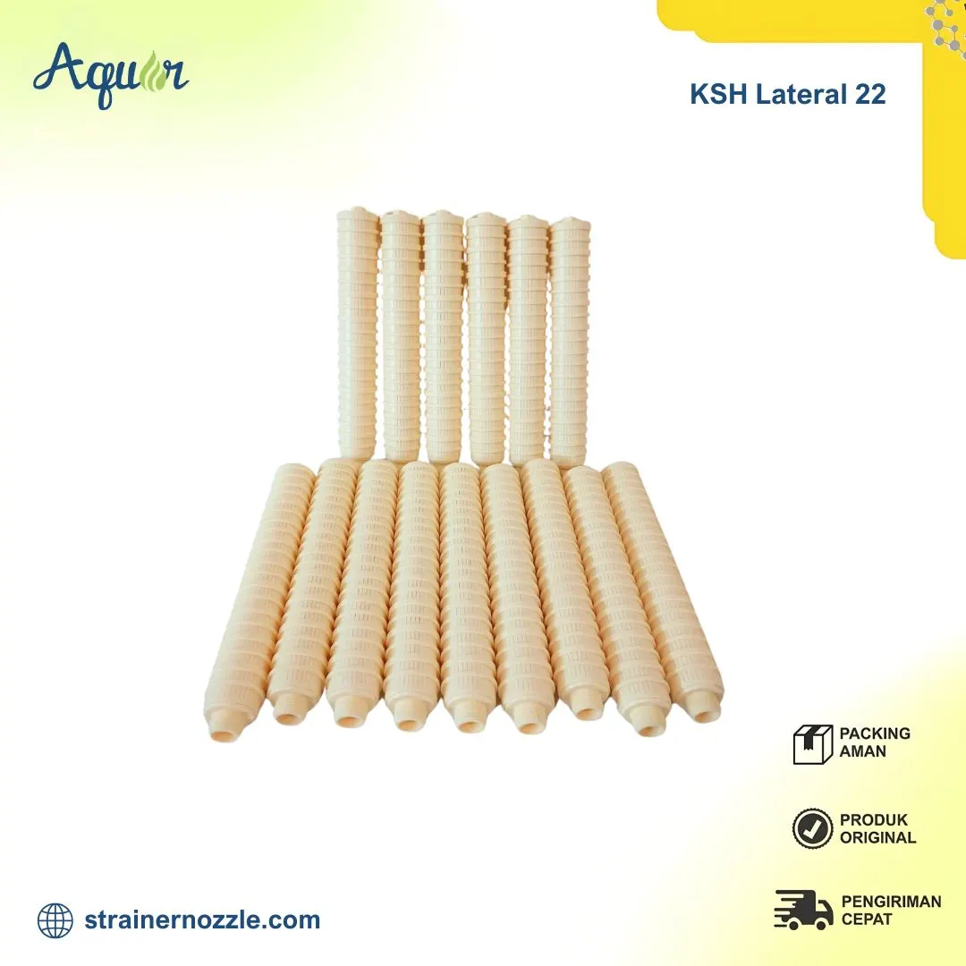 KSH Lateral 22 – komponen filter air berbentuk radial dari plastik tahan korosi untuk sistem water treatment