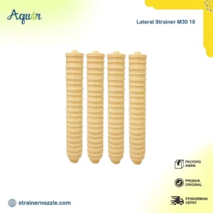 Lateral Strainer M30 18 – komponen filter air silinder dari Aqua M untuk sistem water treatment industri