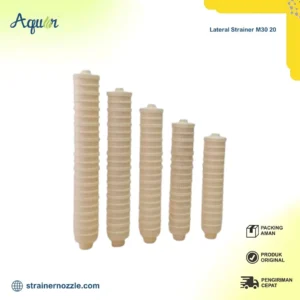 Lateral Strainer M30 20 – komponen filtrasi air industri dari Aquan, cocok untuk tangki FRP dan sand filter