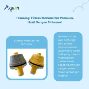 Strainer Nozzle 3/4 inch 0.5 mm WW – komponen filtrasi air dari Aquan untuk sistem water treatment industri dan komersial
