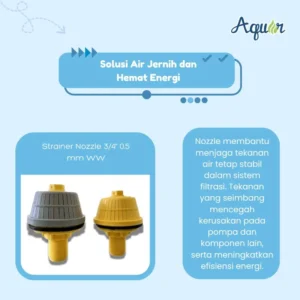 Strainer Nozzle 3/4 inch 0.5 mm WW – komponen filtrasi air dari Aquan untuk sistem water treatment industri dan komersial