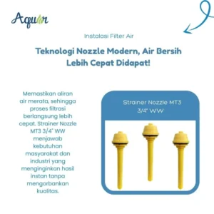 Strainer Nozzle MT3 3/4" WW – komponen filter air industri tahan korosi, distribusi aliran merata untuk tangki FRP & sand filter