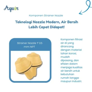 Strainer Nozzle 1" 0.5 mm NPT – filter air presisi, tahan korosi, cocok untuk tangki FRP & sand filter